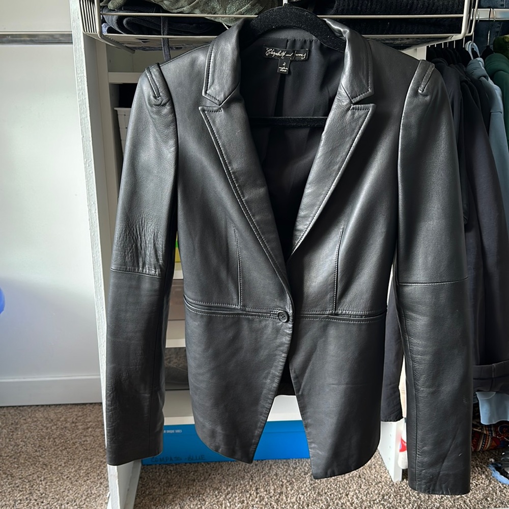Elizabeth and James Lamb’s Leather Ziggy Jacket Blazer - Size 2